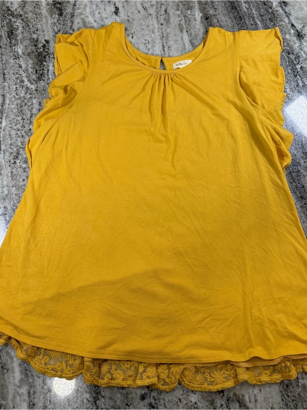 Matilda Jane Mustard Yellow Ruffle Sleeve Tank